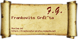 Frankovits Gréta névjegykártya